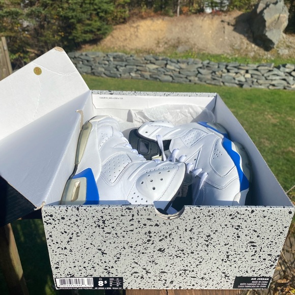 Jordan 6 Retro Sport Blue (2014) Mens 8.5 384664-107 Condition: 9/10 + OG box - Picture 7 of 7